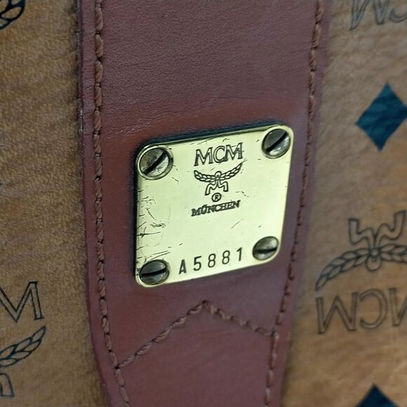 509322BA (X4) MCM Backpack Bag Brown PVC - Picture 8 of 9